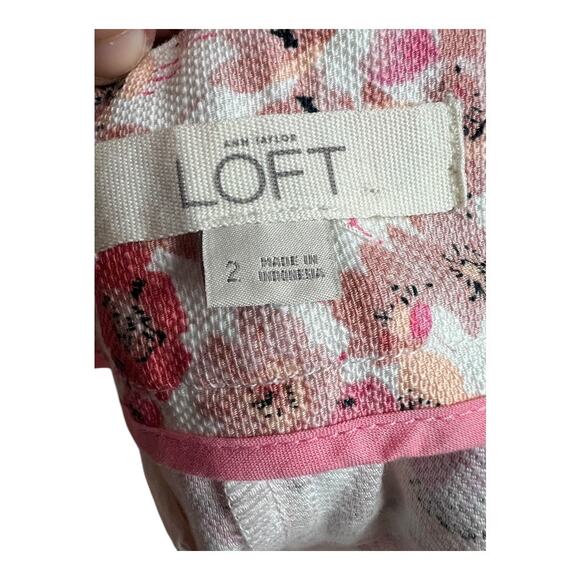Ann Taylor Loft Shorts Floral Pink 2 Preppy - Picture 6 of 7